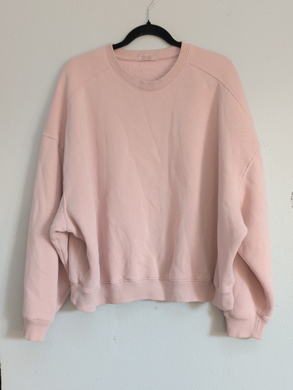 Nuuds Fleece Women's Pale Pink Crewneck Sweater